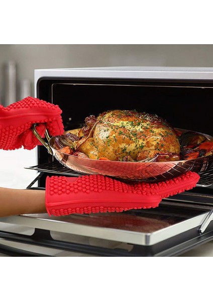 Turuncu Tarzı 1 Çift Saf Renk Kalp Şekilli Ev Eldiveni Gıda Sınıfı Silikon Mikrodalga Fırın Yüksek Sıcaklık Eldiveni Mutfak Fırın Aracı (Yurt Dışından) indirimleri