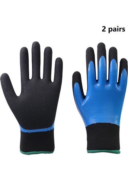 2 Çift Tarzı S Beden Soğuk Hava Kış Iş Eldivenleri Iyi Tutuş Kaymaz Su Geçirmez Nitril Eldiven Soğuk Depolama Ambar Dış Mekan Dondurucu Eldivenleri (Yurt Dışından)