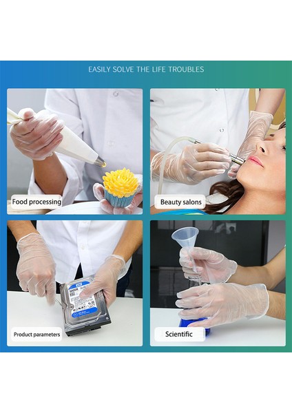 100-ŞEFFAF Stil L Boyutu Ev Temizliği Için Evrensel Pvc Eldiven Bulaşıkmutfaklatekskauçukbahçe Eldiveni Şeffaf Tek Kullanımlık (Yurt Dışından) modelleri