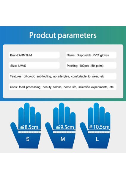 100-ŞEFFAF Stil L Boyutu Ev Temizliği Için Evrensel Pvc Eldiven Bulaşıkmutfaklatekskauçukbahçe Eldiveni Şeffaf Tek Kullanımlık (Yurt Dışından) fırsatları