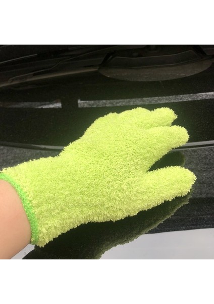 Çim Yeşili Tarzı Mikrofiber Mercan Polar Eldiven Araba Bakım Eldiveni Düz Renk Beş Parmak Toz Alma Ev Işleri Emici Eldiven (Yurt Dışından) fiyatları
