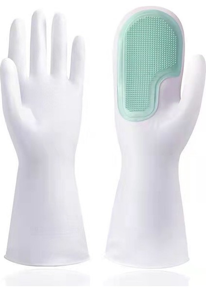 Yeşil Stil Tek Boyut Modern Ev Eldiveni Bulaşık Fırçası Kaymaz Temizlik Su Geçirmez Pvc Eldiven Dayanıklı Ev Işleri Bahçe Mutfak Aksesuarları (Yurt Dışından)