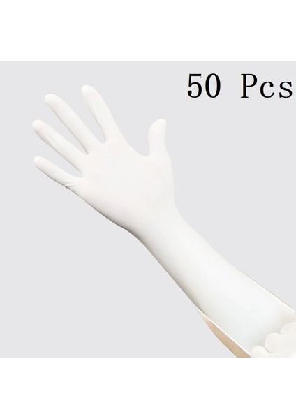 50 Adet Tarzı M Boyutu Uzun Tek Kullanımlık Nitril Eldiven Lateks Ücretsiz Mutfak Temizlik Eldiveni Dokunmatik Ekran Su Geçirmez Eldivenler (Yurt Dışından)