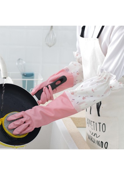 Mavi Geniş Kollu Tarzı M Boyutu Bulaşık Eldiveni Sıcak Peluş Kauçuk Su Geçirmez Mutfak Bulaşık Yıkama Ev Işleri Eldiven Kadınlar Su Geçirmez Temizlik Eldiveni (Yurt Dışından) fiyatları