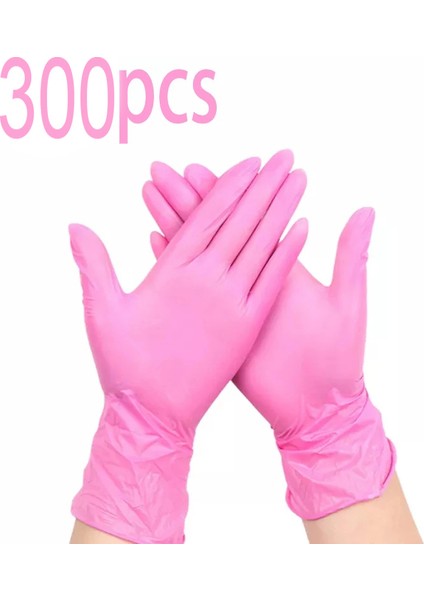 Pembe 300PCS Tarzı M Boyutu Pembe Tek Kullanımlık Nitril Eldiven Ev Su Geçirmez Antistatik Lateks Içermeyen Çok (Yurt Dışından)