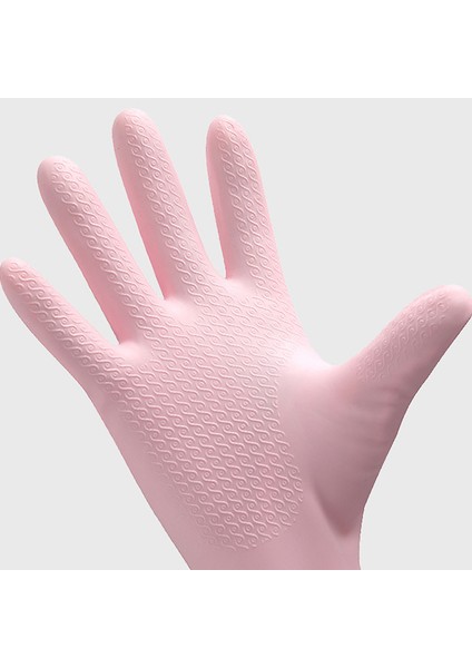 Pembe-Peluş Tarzı S Beden Bulaşık Eldiveni Tek Katmanlı Ev Işleri Temizlik Kollu Su Geçirmez Eldiven Peluş Esnek Bant Ağız Kauçuk Eldiven (Yurt Dışından)