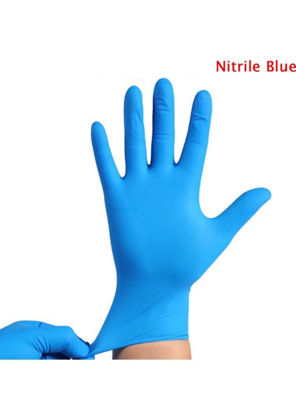 Nitril Mavisi Stili Xl Boyutu Tek Kullanımlık Nitril Eldiven Su Geçirmez Toz Içermeyen Lateks Eldiven Ev Temizlik Iş Güvenlik Araçları Unisex Lateks Eldiven (Yurt Dışından)