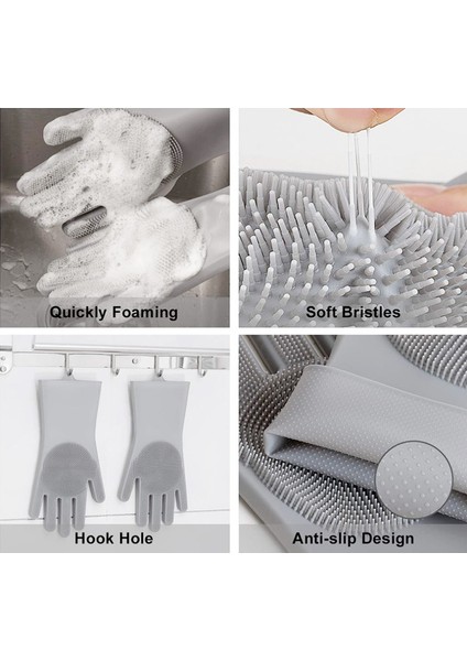Pembe Tarzı Bulaşık Yıkama Temizlik Eldivenleri Sihirli Silikon Kauçuk Bulaşık Yıkama Eldivenleri Ev Temizleyici Mutfak Temizleme Aracı Ovma 1 Çift (Yurt Dışından) fırsatları