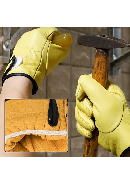 Bir Stil Xxl Koyun Derisi Iş Eldiveni Kaynak Güvenlik Koruma Eldiveni Bahçe Güvenlik Spor Motosiklet Sürücü Aşınmaya Dayanıklı Eldiven (Yurt Dışından) fırsatları