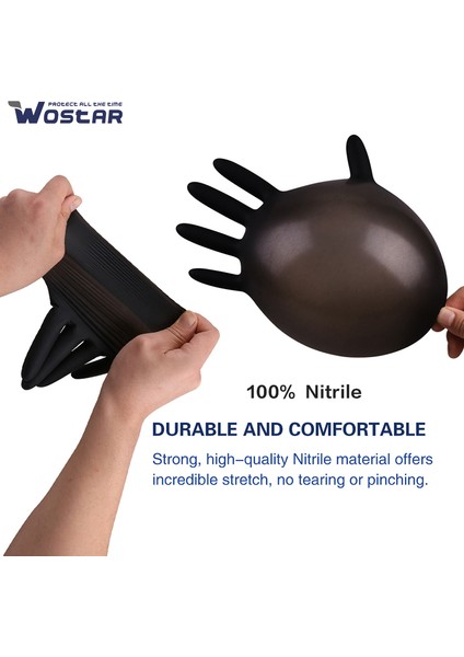 Siyah-10 Pcs Stili M Boyutu Nitril Plastik Bulaşık Yıkama Kozmetik Üniteler Temizlik Araçları Wostar Mutfak Ev Bahçe Ürün Eldiveni - Tek Kullanımlık Eldiven (Yurt Dışından) fırsatları