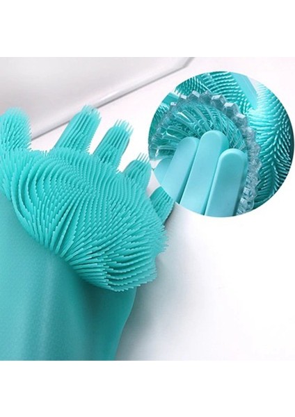 Mor Tarzı 1 Çift Bulaşık Yıkama Temizlik Eldiveni Silikon Kauçuk Sünger Eldiven Ev Temizleyici Mutfak Temizleme Araçları Mutfak (Yurt Dışından) indirimleri