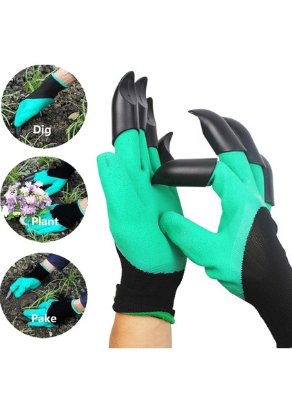 Yeşil Stil 8 Pençeli Abs Plastik Bahçe Lastik Eldiven Kazma Ekip Çiçek Ot Dikme Su Geçirmez Iş Eldiveni Açık Hava Gereçleri (Yurt Dışından) fiyatları