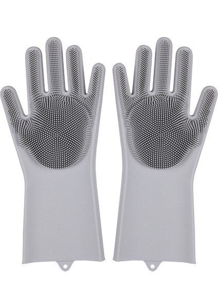Gri Tarzı Bulaşık Yıkama Temizlik Eldiveni Silikon Kauçuk Sünger Eldiven Ev Temizleyici Mutfak Temizleme Aracı Mutfak (Yurt Dışından)