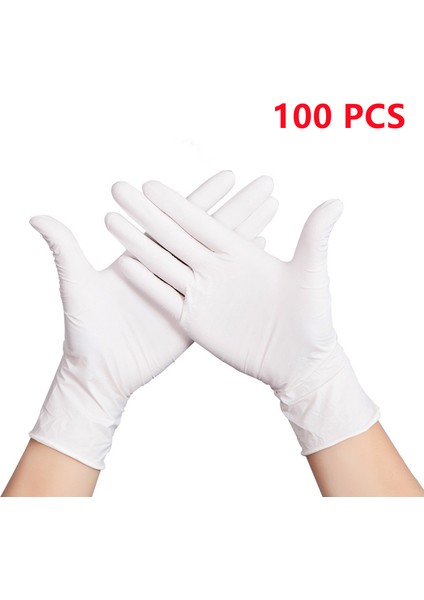 Beyaz 100PCS Tarzı L Boyutu 100 Paket Nitril Tek Kullanımlık Eldiven Gıda Sınıfı Su Geçirmez Siyah Kalın Eldiven Ev Temizliği Mutfak Mekanik Çalışma Için (Yurt Dışından)