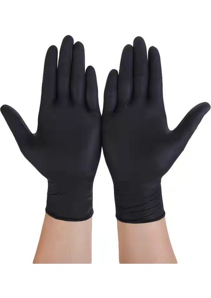 Beyaz 100PCS Tarzı L Boyutu 100 Paket Nitril Tek Kullanımlık Eldiven Gıda Sınıfı Su Geçirmez Siyah Kalın Eldiven Ev Temizliği Mutfak Mekanik Çalışma Için (Yurt Dışından)