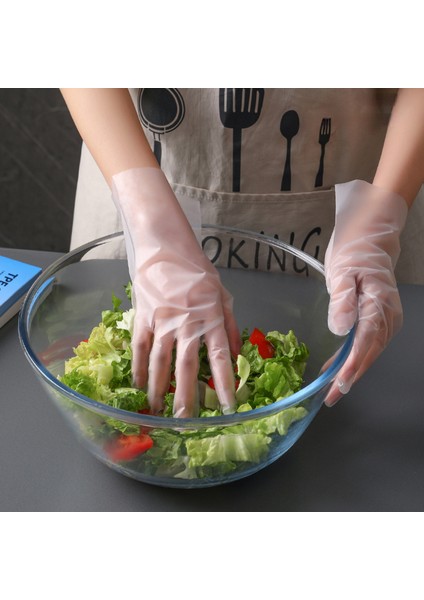 Bir Çanta Tarzında 100 Adet L Boyutu Gıda Sınıfı Tek Kullanımlık Eldiven Ev Tpe Film Eldiven Kalın Dayanıklı Mutfak Temizlik Yağ Geçirmez ve Leke Tutmayan (Yurt Dışından) fırsatları