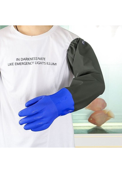 70CM Yağa Dayanıklı Stil Süper Uzun Yağ Geçirmez Kalın Delinme Dayanıklı Su Geçirmez Aşındırıcı Kauçuk Eldivenler (Yurt Dışından)