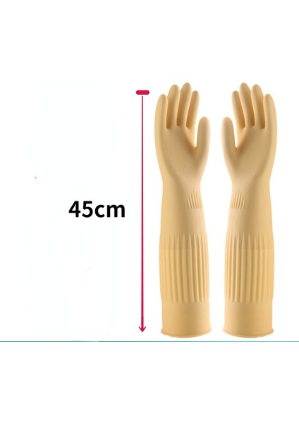 1 Çift 45CM-A Tarzı Kauçuk Lateks Eldiven Akvaryum Balık Tankı Endüstriyel Kalın Koruyucu Eldivenler Su Geçirmez Rubber Lateks Bulaşık Eldivenleri (Yurt Dışından)