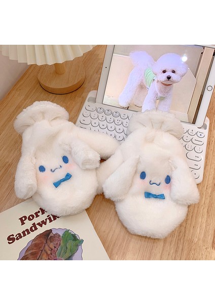 Eldiven Tarzı Yumuşak Peluş Kış Eldiveni Sevimli Köpek Parmaksız Eldiven Kızlar Için Dış Mekan Bisiklet Eldiveni Sıcak Rahat Atkı El Boyun Isıtıcı Noel Hediyesi (Yurt Dışından) modelleri