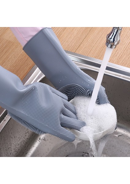 Mavi Stil Silikon Kauçuk Bulaşık Yıkama Eldiveni Çevre Dostu Temizlik Eldiveni (Yurt Dışından) fırsatları