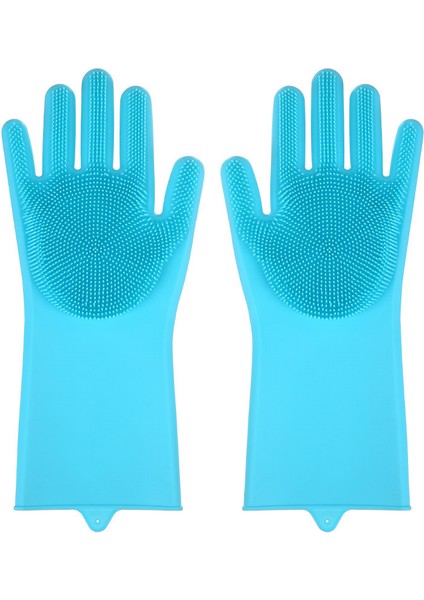 Mavi Stil 120G Bulaşık Yıkama Temizlik Eldiveni Silikon Kauçuk Sünger Eldiven Ev Temizleyici Mutfak Temizleme Araçları Mutfak (Yurt Dışından)