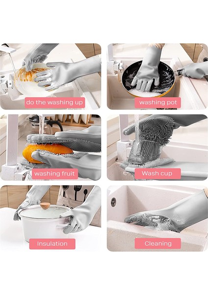 Mavi Stil 120G Bulaşık Yıkama Temizlik Eldiveni Silikon Kauçuk Sünger Eldiven Ev Temizleyici Mutfak Temizleme Araçları Mutfak (Yurt Dışından) indirimleri