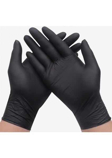 150G Ağırlık Stili Xl Boyutu Siyah Tek Kullanımlık Nitril Eldiven Mutfak Ev Temizliği Su Geçirmez Bahçe Dövme Araba Yıkama Saç Kesimi Kimyasal Eldiven (Yurt Dışından)