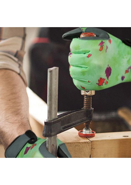 Yeşil Stil M Boyutu Bahçe Işleri Için Baskılı Bahçe Eldiveni Elastik Bilek Polyester Kumaş Iş Eldiveni Dokunmatik Ekran Yumuşak Unisex Eldiven (Yurt Dışından) fırsatları