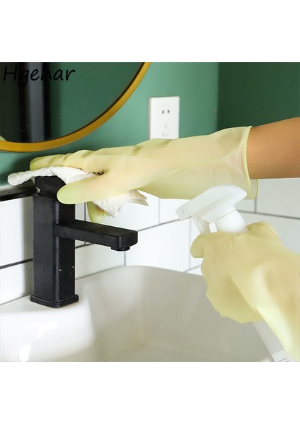 Sarı Tarzı L(9-10CM) Renkli Şeker Lastik Eldiven Ev Mutfak Temizlik Araçları Dayanıklı Güvenlik Koruyucu Eller Kaymaz Su Geçirmez Yıkama Eldiveni (Yurt Dışından) fiyatları