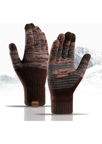 Siyah Stil Erkekler Için Örme Eldivenler Sonbahar ve Kış Artı Kadife Renk Eşleştirme Ofset Baskı Dokunmatik Ekran Sıcak Eldivenler (Yurt Dışından) fiyatları