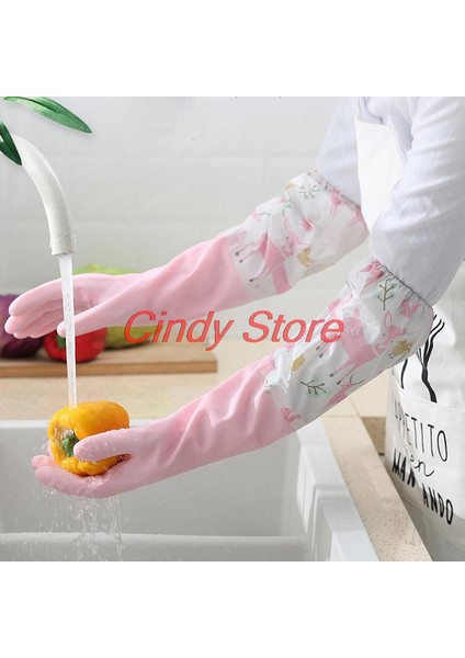 Mavi Artı Kadife Tarzı L Boyutu 2 Çift Bulaşık Eldiveni Sıcak Peluş Kauçuk Su Geçirmez Mutfak Bulaşıkları Yıkama Ev Işleri Eldiven Kadınlar Su Geçirmez Temizlik Eldiveni (Yurt Dışından) indirimleri