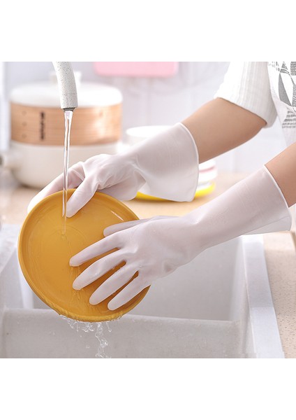 Nitril-D Stili S Beden Kadın Su Geçirmez Kauçuk Lateks Bulaşık Eldiveni Mutfak Dayanıklı Temizlik Ev Işleri Bulaşık Yıkama Araçları (Yurt Dışından) fırsatları