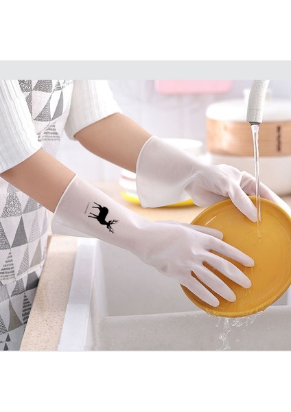 Nitril-D Stili S Beden Kadın Su Geçirmez Kauçuk Lateks Bulaşık Eldiveni Mutfak Dayanıklı Temizlik Ev Işleri Bulaşık Yıkama Araçları (Yurt Dışından) indirimleri