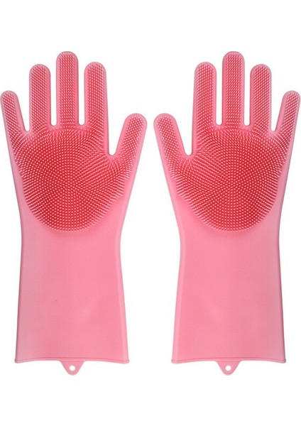 Pembe Tarzı Mutfak Temizlik Araçları Için Mutfak Sünger Temizleyici Silikon Kauçuk Bulaşık Yıkama Eldivenleri Maği̇c Sünger Eldi̇venleri (Yurt Dışından)