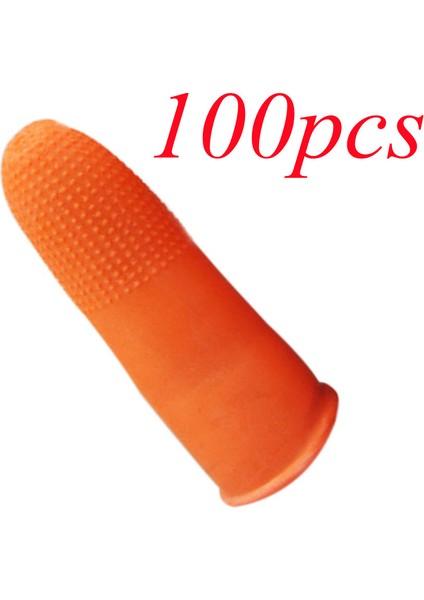 100PCS Tarzı M Boyutu Yeniden Kullanılabilir Parmak Kılıfı Tırnak Sanatı Aracı Lastik Eldiven Turuncu Parmak Kılıfları Kaymaz Doğal Lateks Parmak Ucu Koruyucu Temizlik (Yurt Dışından)