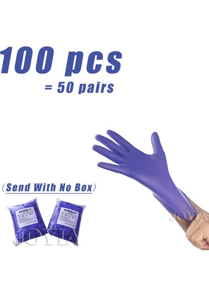 100 Adet Tarzı S Beden Mor Nitril Sentetik Tek Kullanımlık Eldiven Tozsuz Küçük Orta Büyük Kadın Erkek Iş Güvenliği Mutfak Temizlik Ev Eldiveni (Yurt Dışından)