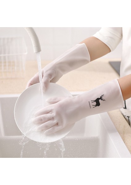 Dudak Izi Stili L Avuç Içi Genişliği 11CM Su Geçirmez Kauçuk Lateks Bulaşık Eldiveni Kaymaz Dayanıklı Mutfak Temizlik Ev Işleri Bulaşık Yıkama Araçları (Yurt Dışından) indirimleri