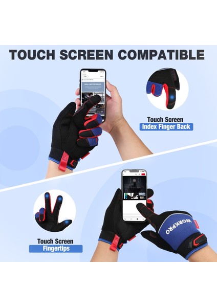 Siyah Stil M Boyutu Tam Parmak Dokunmatik Ekran Iş Eldivenleri Mekanik Çalışan Erkekler Iş Eldivenleri Kaplama Eldivenler Çalışma Koruma Eldivenleri (Yurt Dışından) fırsatları