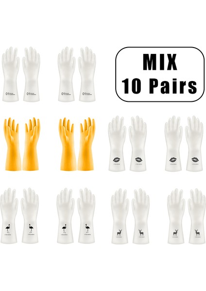 Geyik X10 Stili S Beden 10 Çift Pvc Temizlik Eldiveni Su Geçirmez Aşınmaya Dayanıklı Kaymaz Lateks Malzeme Ev Işleri Çamaşır Yıkama Bulaşık Mutfak (Yurt Dışından) fiyatları