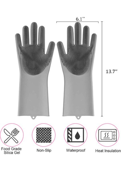 Mavi Stil Bulaşık Yıkama Temizlik Eldiveni Silikon Kauçuk Sünger Eldiven Ev Temizleyici Mutfak Aracı (Yurt Dışından) fiyatları