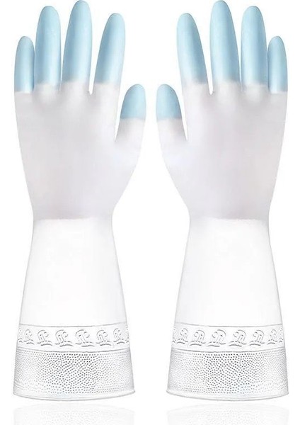 Mavi 3 Çift Stili L Boyutu Yaz Bulaşık Eldiveni Kadın Ince Su Geçirmez Dayanıklı Ev Mutfak Sebze Yıkama Çamaşır Lastik Lateks Plastik (Yurt Dışından)