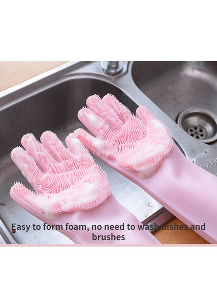 Mavi Stil 1 Çift Bulaşık Yıkama Temizlik Eldiveni Sihrili Silikon Sünger Lastik Bulaşık Yıkama Eldiveni Tekrar Kullanılabilir Mutfak Temizlik Araçları (Yurt Dışından) fiyatları