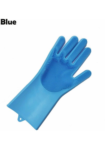 Mavi Stil Sol El Silikon Bulaşık Eldiveni Mutfak Temizlik Eldiveni Bulaşık Yıkama Çok Fonksiyonlu Sihirli Eldiven Ev Temizlik Araçları (Yurt Dışından)