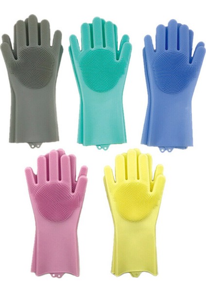 Mavi Stil Sol El Silikon Bulaşık Eldiveni Mutfak Temizlik Eldiveni Bulaşık Yıkama Çok Fonksiyonlu Sihirli Eldiven Ev Temizlik Araçları (Yurt Dışından) fiyatları