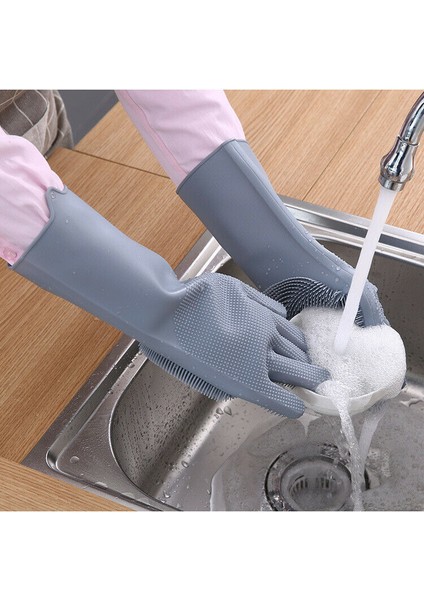 Mavi Stil Sol El Silikon Bulaşık Eldiveni Mutfak Temizlik Eldiveni Bulaşık Yıkama Çok Fonksiyonlu Sihirli Eldiven Ev Temizlik Araçları (Yurt Dışından) modelleri