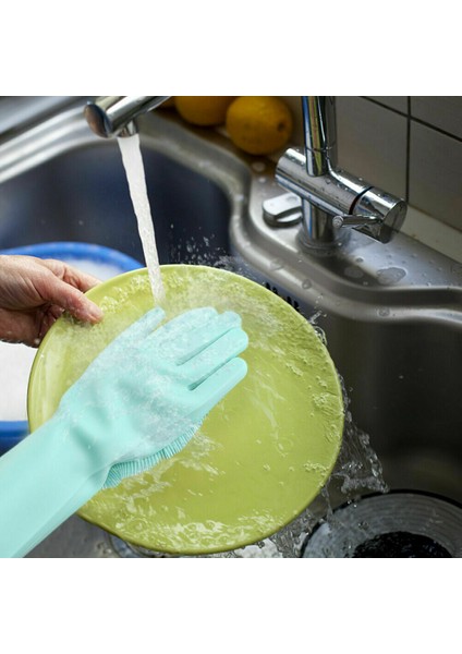 Mavi Stil Sol El Silikon Bulaşık Eldiveni Mutfak Temizlik Eldiveni Bulaşık Yıkama Çok Fonksiyonlu Sihirli Eldiven Ev Temizlik Araçları (Yurt Dışından) indirimleri