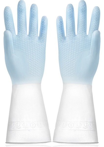 Mavi Stil L Boyutu 1 Çift Eldiven Mutfak Silikon Temizlik Eldiveni Sihirli Silikon Bulaşık Yıkama Eldiveni Ev Temizleyici Kauçuk Mutfak Temizlik Aracı (Yurt Dışından)