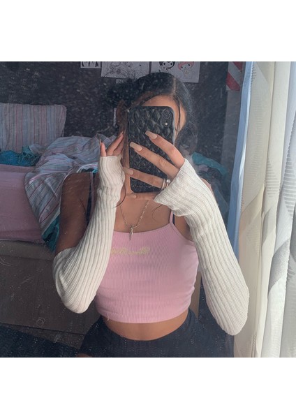 Siyah Stil UZUNLUK-52CM Yeni Uzun Parmaksız Eldiven Kadınlar Kış Isıtıcı Örme Kol Kapağı Ince Rahat Yumuşak Kız Gotik Kıyafetler Kadın Punk Gotik Eldiven (Yurt Dışından)