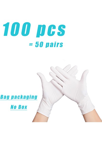 Beyaz - 100 Adet Stili S Beden Pembe Nitril Tek Kullanımlık Eldiven Lateks Içermez Xs Küçük Kadın Kız Çocuk Ev Temizliği Salon Vinil Eldiven Siyah Tozdan Arındırılmış (Yurt Dışından)