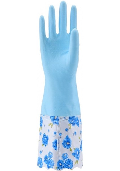 Renk 7 Stili L Boyutu Ev Işleri Mutfak Bulaşık Eldiveni Lateks Malzeme Su Geçirmez Kaymaz Dayanıklı Eldiven Moda Desen Ev Temizlik Malzemesi (Yurt Dışından)